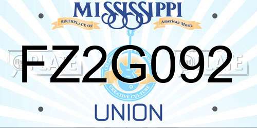 FZ2G092 Mississippi License Plate