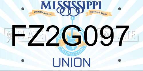 FZ2G097 Mississippi License Plate