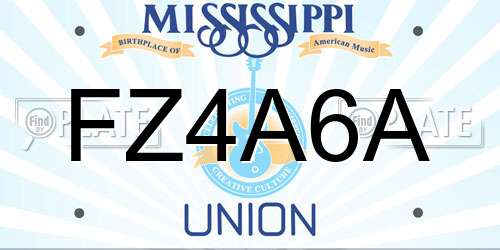 FZ4A6A Mississippi License Plate