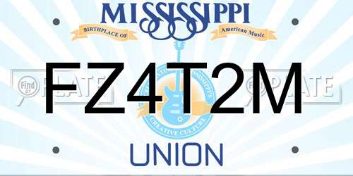 FZ4T2M Mississippi License Plate