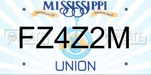 FZ4Z2M Mississippi License Plate