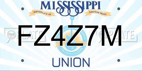 FZ4Z7M Mississippi License Plate