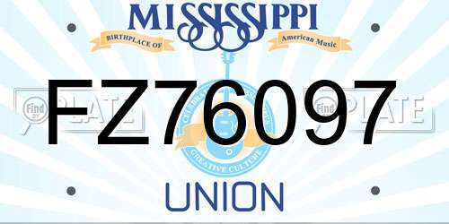 FZ76097 Mississippi License Plate