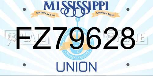 FZ79628 Mississippi License Plate