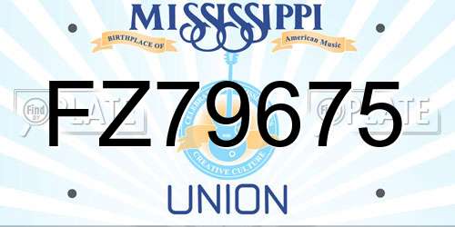 FZ79675 Mississippi License Plate