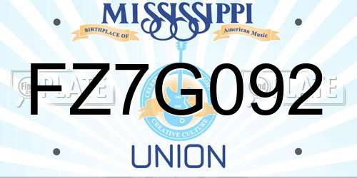 FZ7G092 Mississippi License Plate