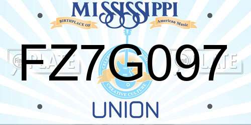 FZ7G097 Mississippi License Plate