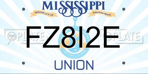 FZ8I2E Mississippi License Plate