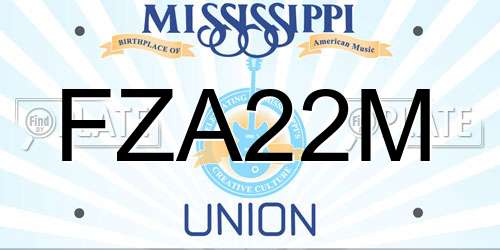 FZA22M Mississippi License Plate