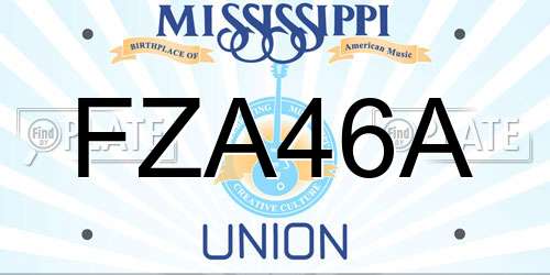 FZA46A Mississippi License Plate