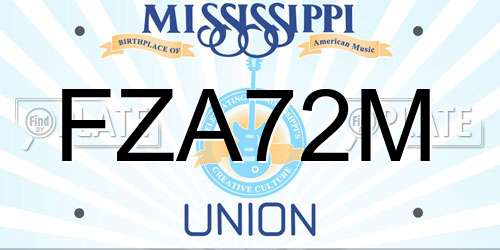 FZA72M Mississippi License Plate