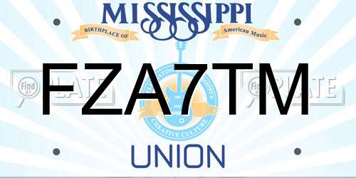 FZA7TM Mississippi License Plate