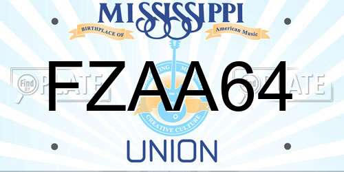FZAA64 Mississippi License Plate