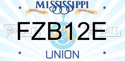 FZB12E Mississippi License Plate