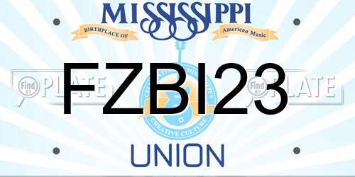 FZBI23 Mississippi License Plate