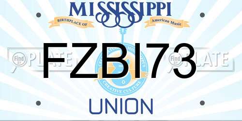 FZBI73 Mississippi License Plate