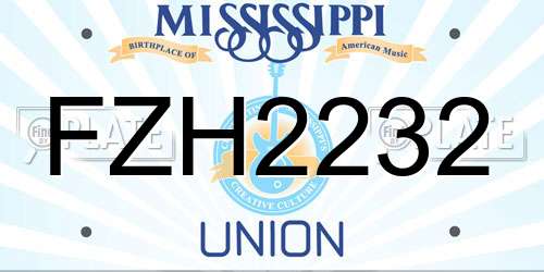 FZH2232 Mississippi License Plate