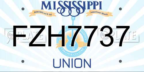 FZH7737 Mississippi License Plate