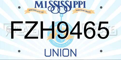 FZH9465 Mississippi License Plate