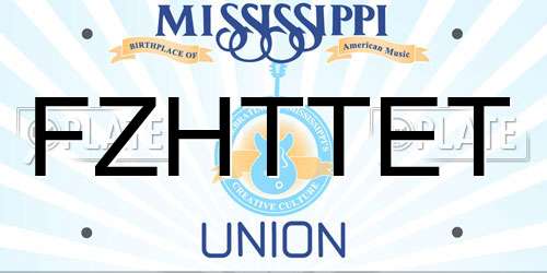 FZHTTET Mississippi License Plate