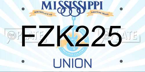 FZK225 Mississippi License Plate