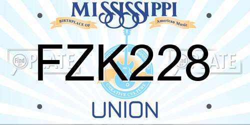 FZK228 Mississippi License Plate