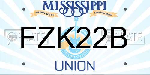 FZK22B Mississippi License Plate