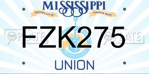 FZK275 Mississippi License Plate
