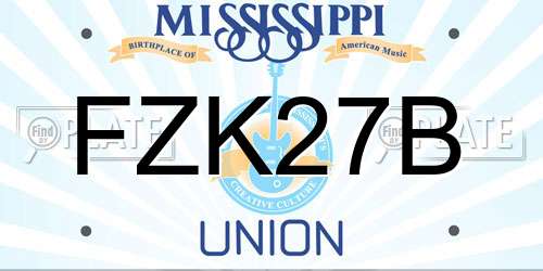 FZK27B Mississippi License Plate