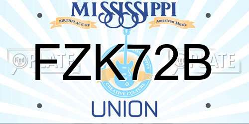 FZK72B Mississippi License Plate