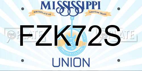 FZK72S Mississippi License Plate