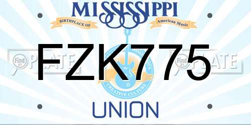 FZK775 Mississippi License Plate