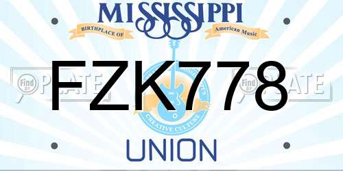 FZK778 Mississippi License Plate