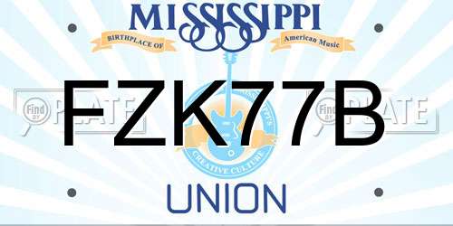 FZK77B Mississippi License Plate