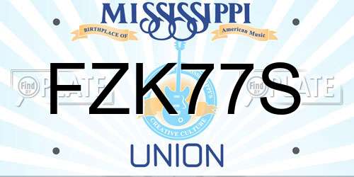 FZK77S Mississippi License Plate