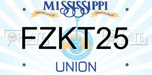 FZKT25 Mississippi License Plate