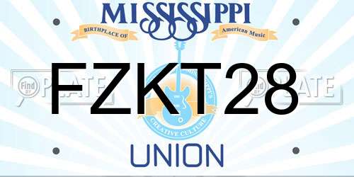 FZKT28 Mississippi License Plate