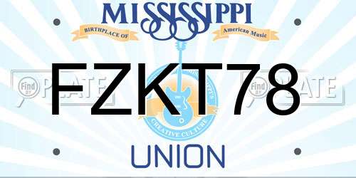 FZKT78 Mississippi License Plate
