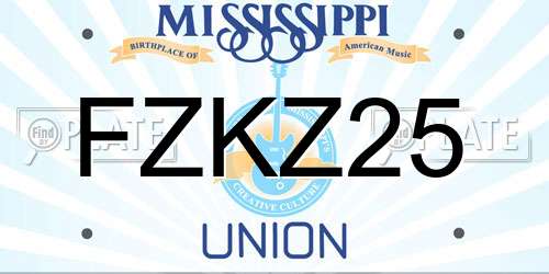 FZKZ25 Mississippi License Plate