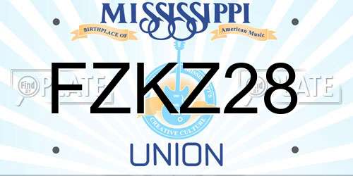 FZKZ28 Mississippi License Plate