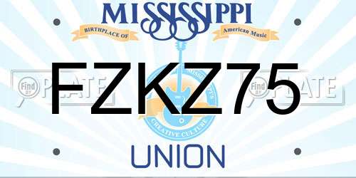 FZKZ75 Mississippi License Plate