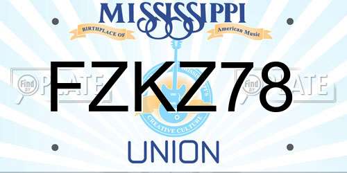FZKZ78 Mississippi License Plate
