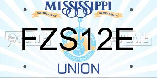 FZS12E Mississippi License Plate