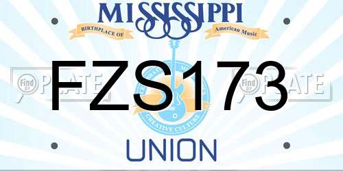 FZS173 Mississippi License Plate
