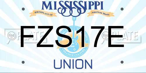 FZS17E Mississippi License Plate