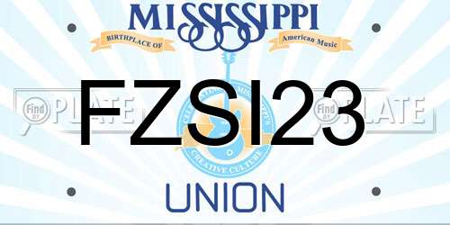 FZSI23 Mississippi License Plate