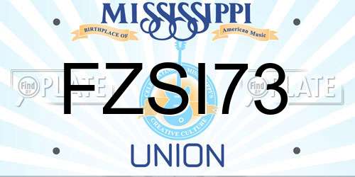 FZSI73 Mississippi License Plate