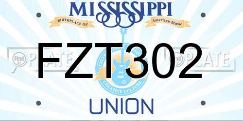 FZT302 Mississippi License Plate