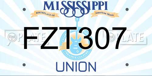 FZT307 Mississippi License Plate