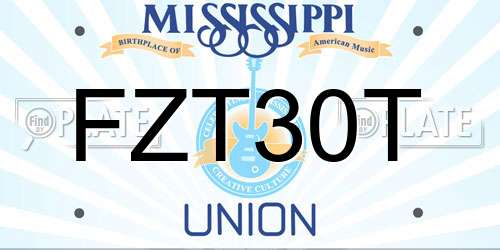 FZT30T Mississippi License Plate